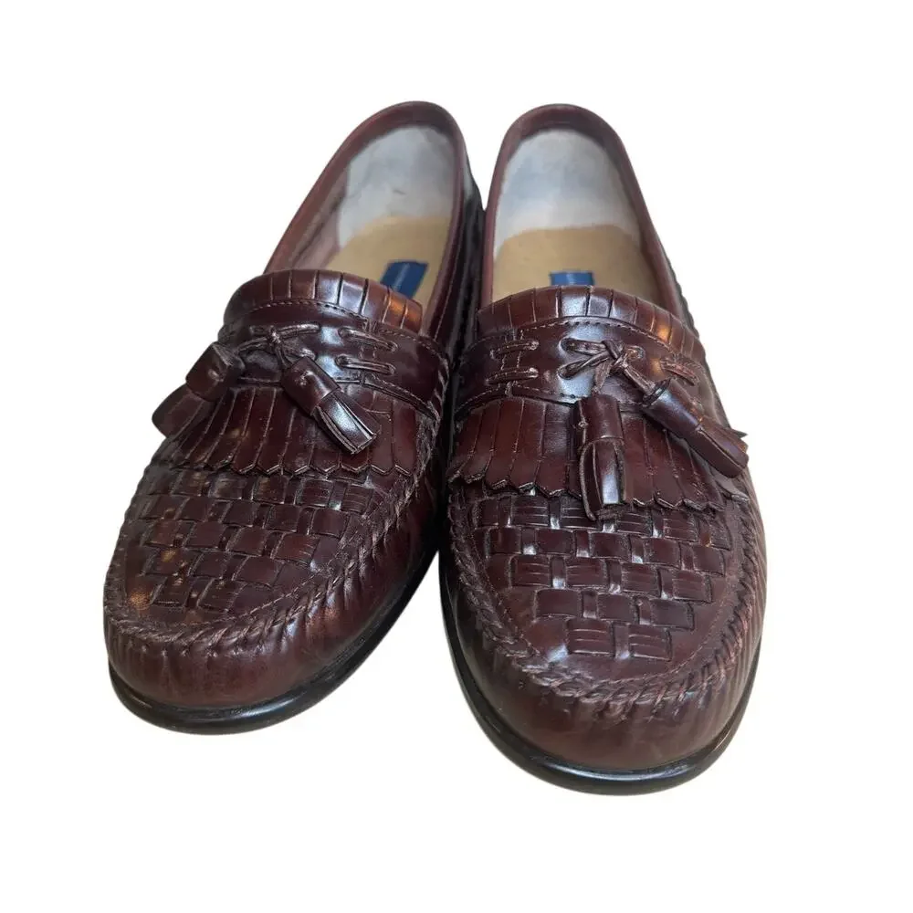 Giorgio Brutini Men's 9.5M Brown Leather‎ Loafers Made in Brazil Casual Dress